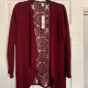 Long sleeve, lace backing cardigan BRAND NEW